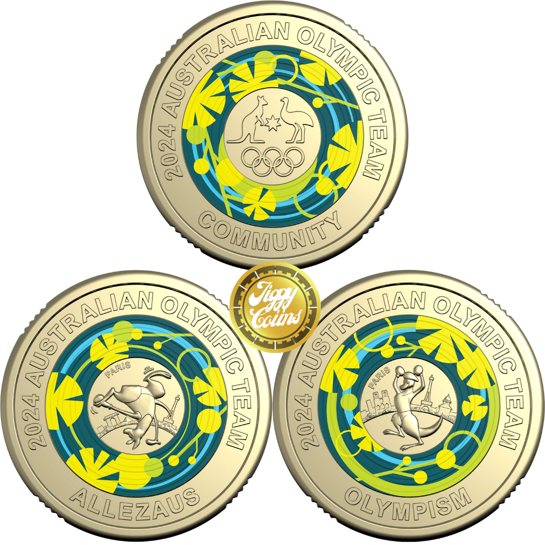 2024 $2 Paris Olympic games Australian Two Dollar Coin Set Circ (3 x coins)