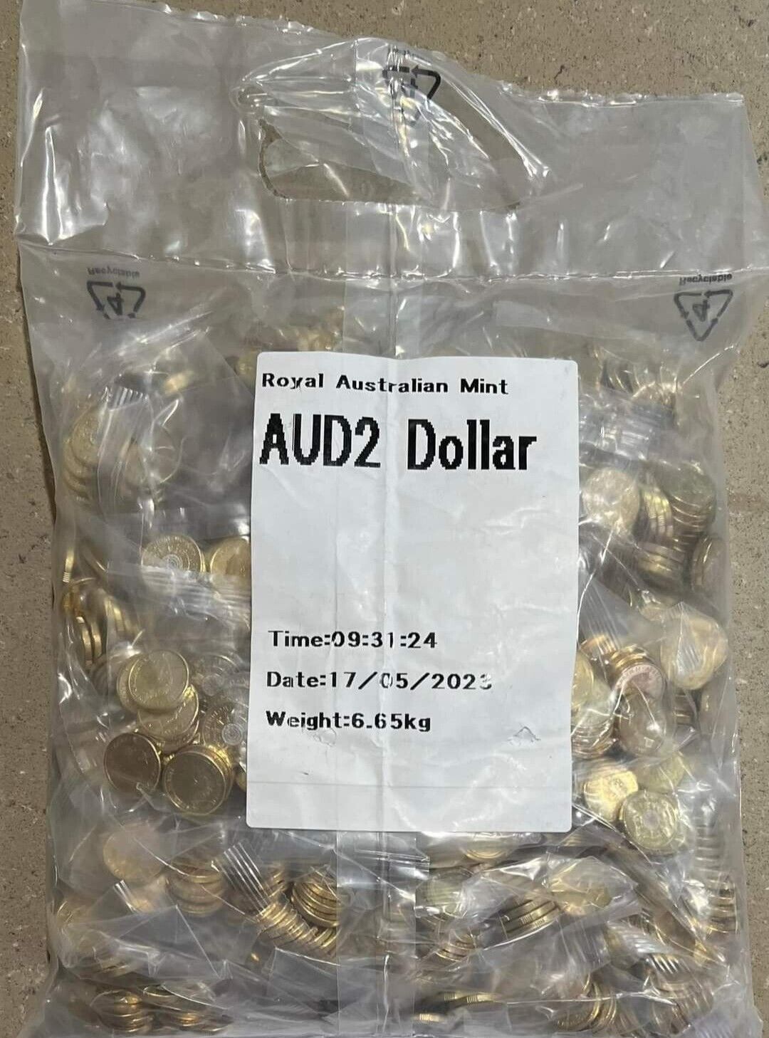 2022 UNC $2 Frontline Workers Coloured two dollar RAM Bag (25 Coins) Ex Jumbo