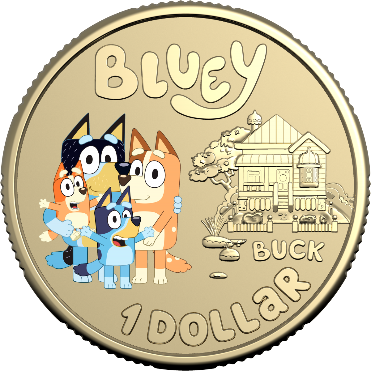 NEW 2024 $1 Bluey Dollar-bucks The Heelers Coloured UNC Coin INSTOCK EXPRESS