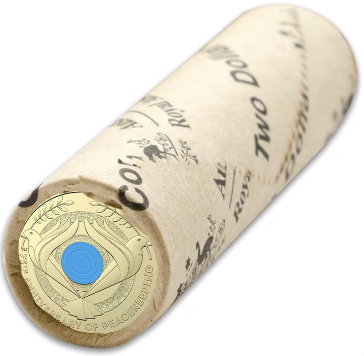 2022 UNC $2 75th Anniversary of Peace keeping Coloured Coin RAM Roll EXPRESS