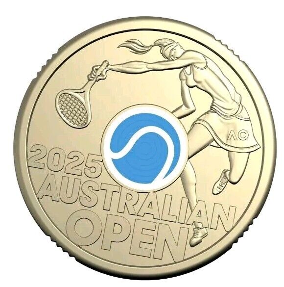 UNC 2025 $2 Australian Open Tennis Women's two dollar Coloured coin King Charles