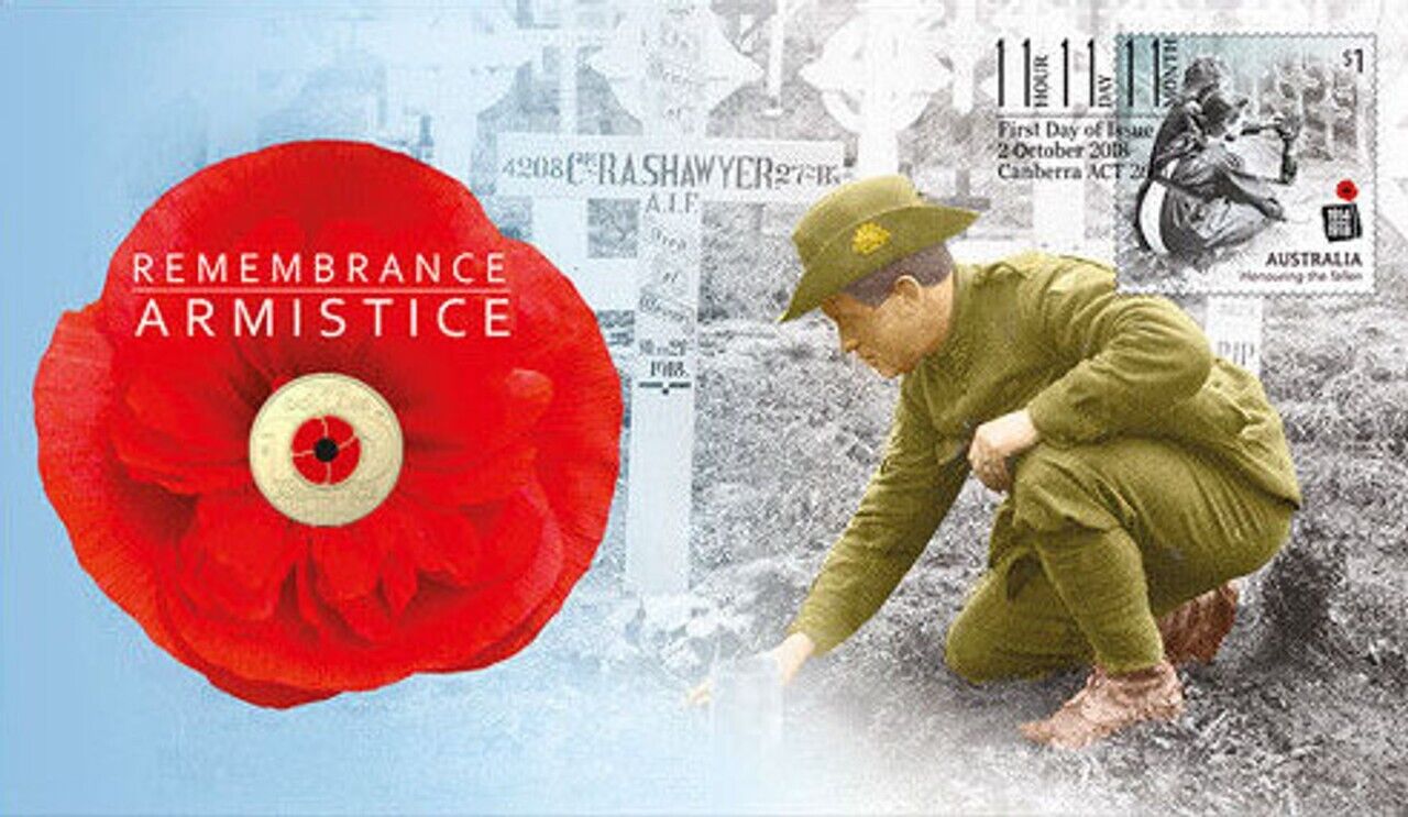 2018 C-MINT PNC Armistice Centenary Remembrance RAM $2 two dollar Coloured Coin