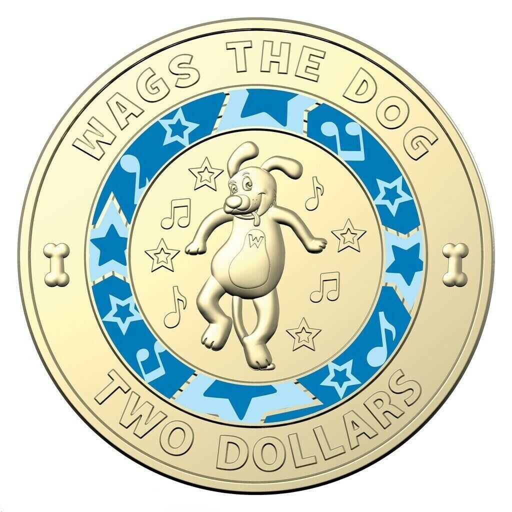 UNC 2021 $2 BLUE WIGGLES WAGS THE DOG AUSTRALIA TWO DOLLAR COIN EX BAG / ROLL