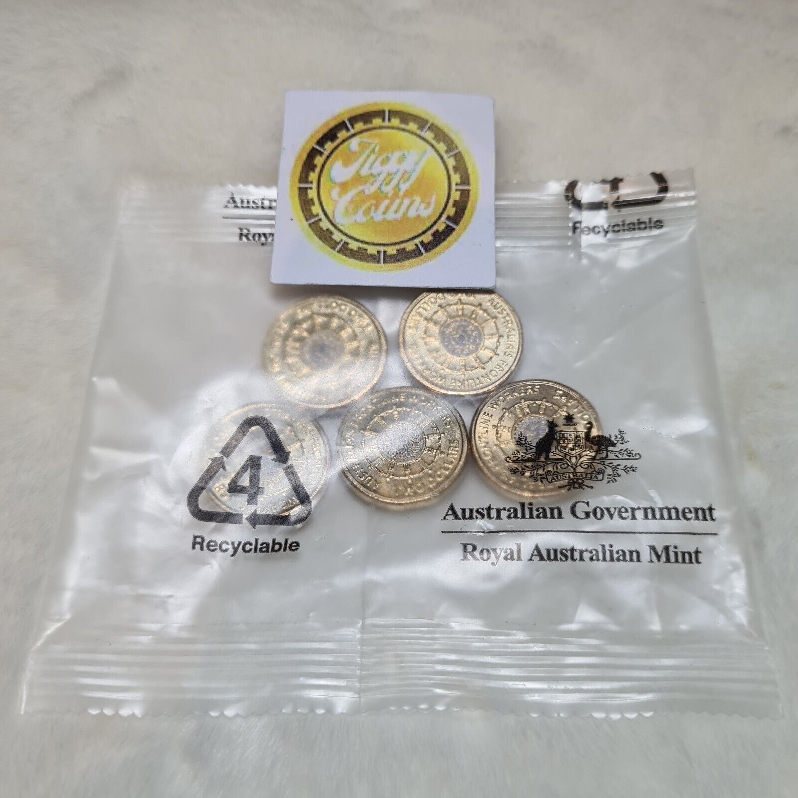 NEW UNC 2022 $2 FRONTLINE WORKERS RAM MINT BAG TWO DOLLAR COIN ANDA (5 COINS)