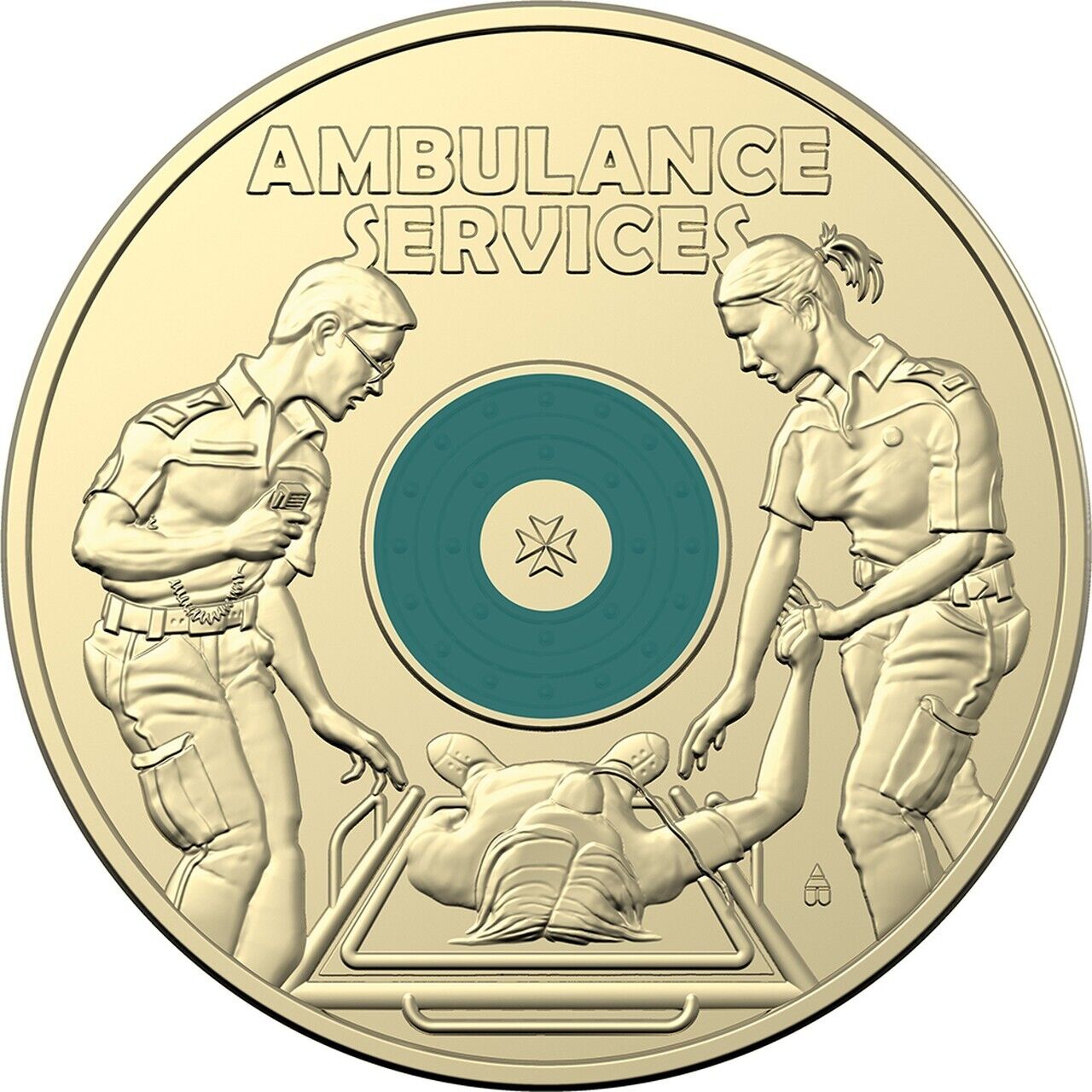 UNC 2021 $2 Ambulance emergency Service Australian coloured two dollar coin