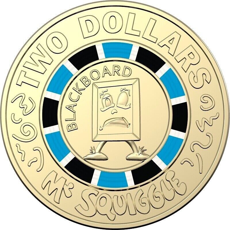 2019 MR SQUIGGLE AND FRIENDS FOLDER 7 UNC $2 & $1 Coin Collection Set RAM