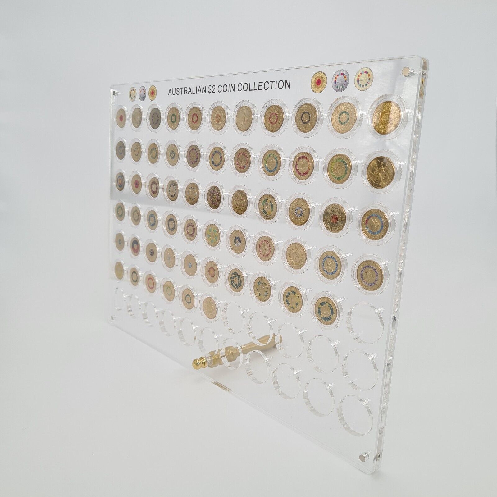 Australian $2 coin collection Two Dollar Display Case Holder Acrylic 77 Slots