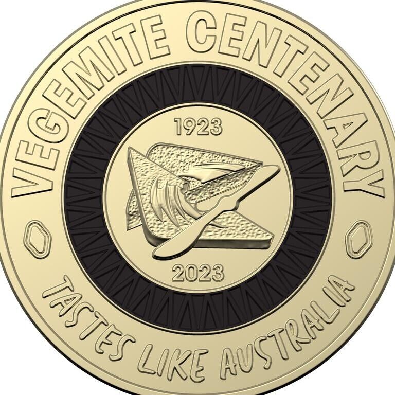 UNC 2023 $2 Vegemite Black RARE Coloured two dollar Coin ex mint bag Queen Head