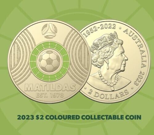 2023 $2 Matilda Coins Light Green Australian coloured FIFA two dollar coin CIRC