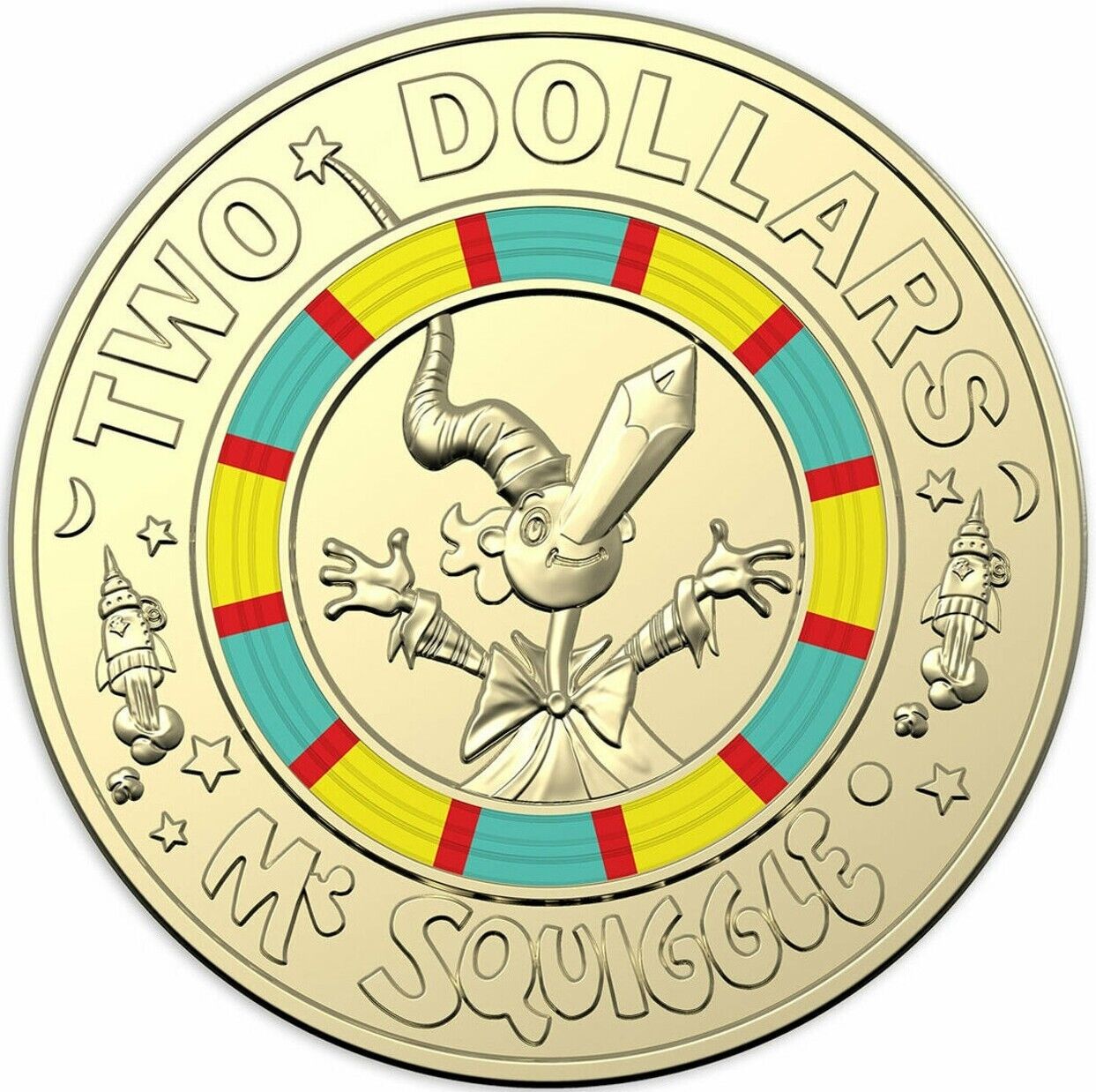 2019 $2 MR SQUIGGLE THE MAN FROM THE MOON AUSTRALIAN TWO DOLLAR COIN QUEEN CIRC