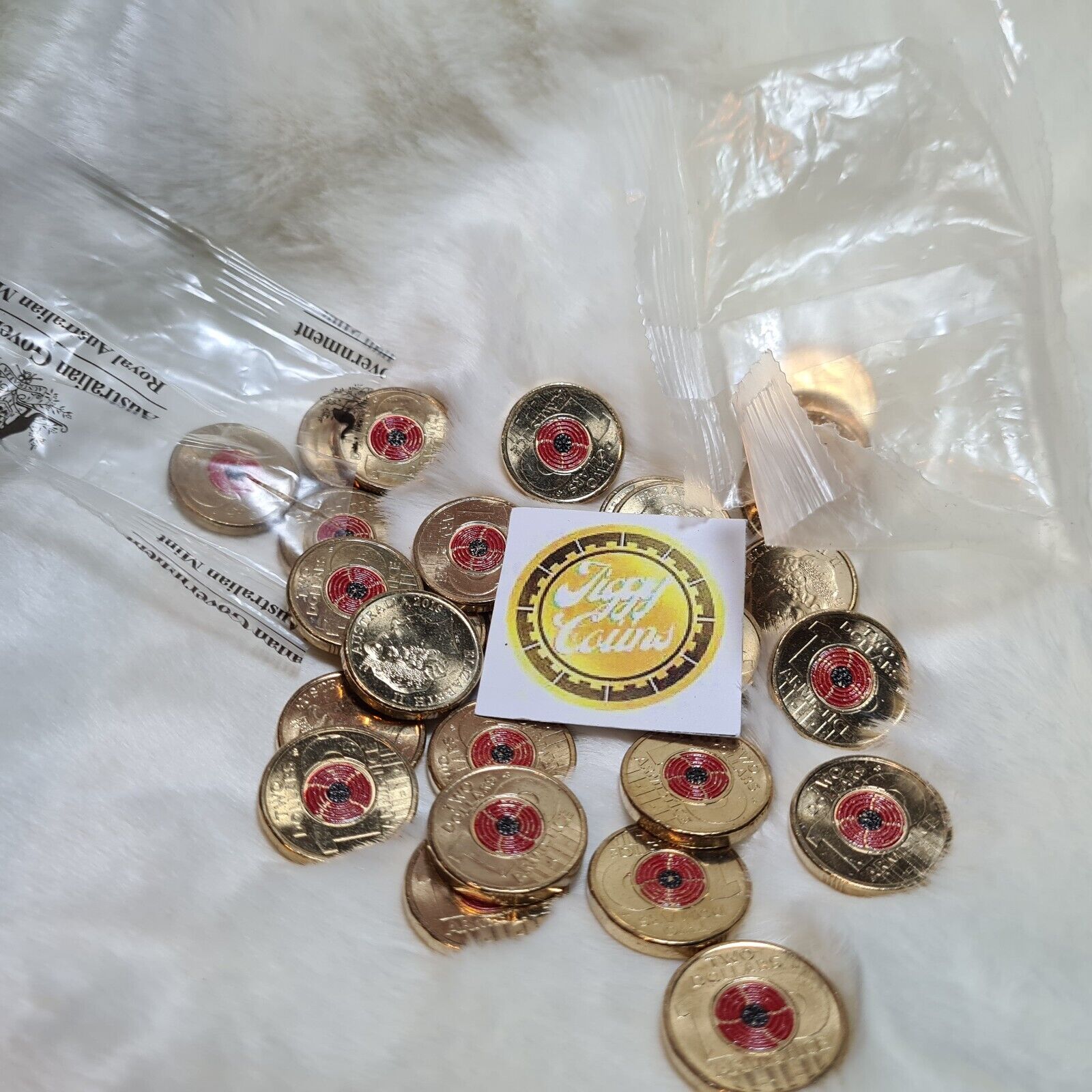 UNC 2018 $2 ARMISTICE REMEMBRANCE DAY RED POPPY TWO DOLLAR COIN EX BAG / ROLL