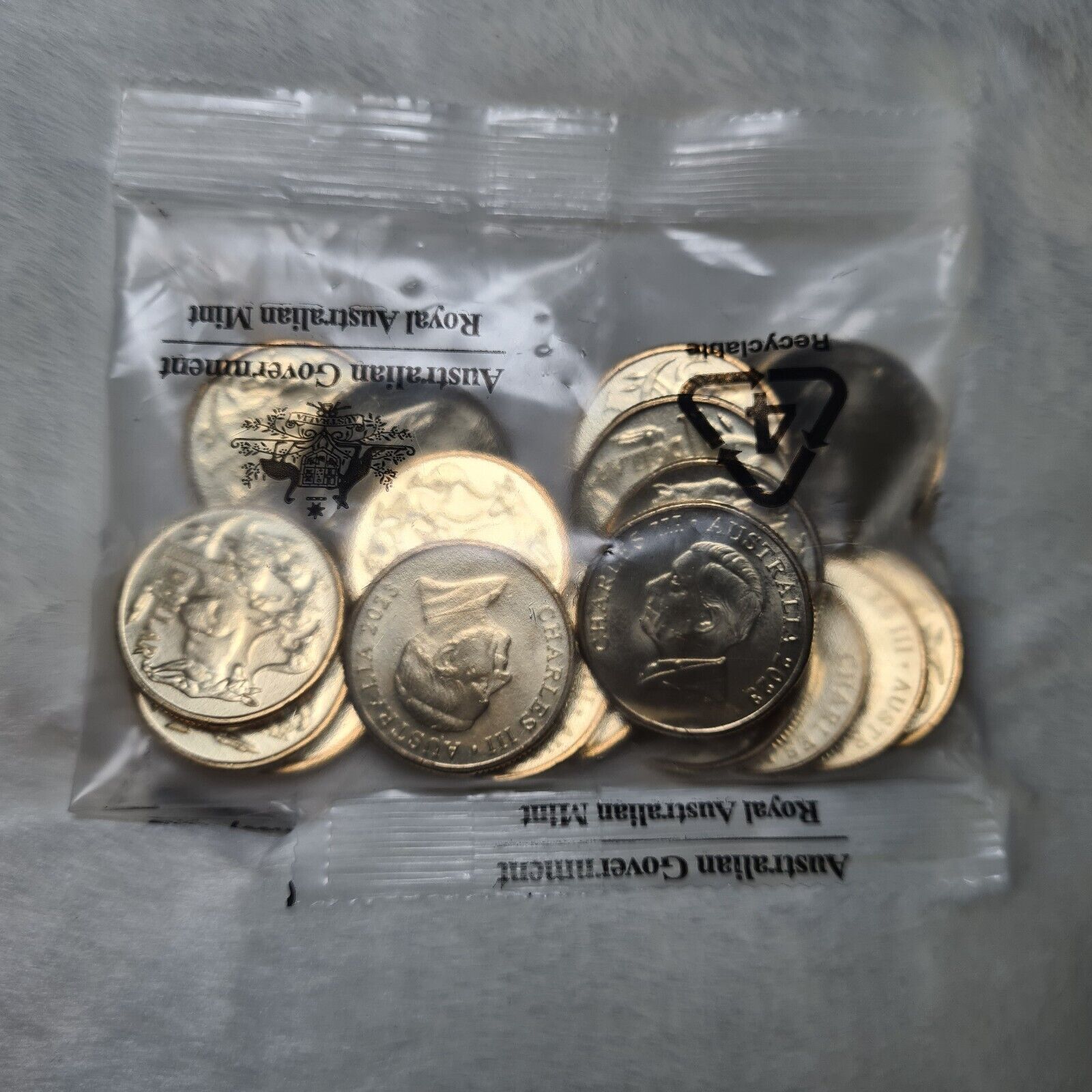 NEW UNC 2023 $1 KING CHARLES MOB OF ROOS RAM MINT BAG ONE DOLLAR COIN (20 COINS)