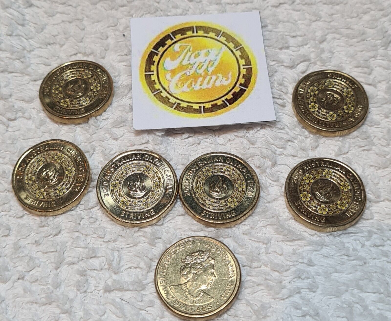 2020 $2 YELLOW TOKYO OLYMPIC GAMES STRIVING AUSTRALIAN TWO DOLLAR COIN CIRC