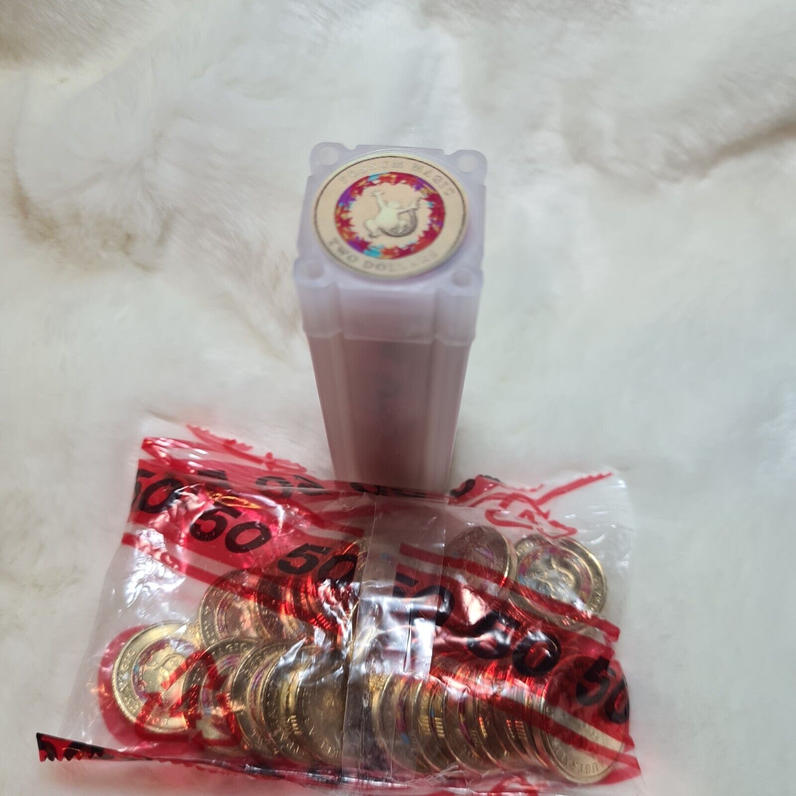 UNC 2017 $2 RED POSSUM MAGIC HAPPY HUSH IS VISIBLE TWO DOLLAR COIN BAG x25 COINS