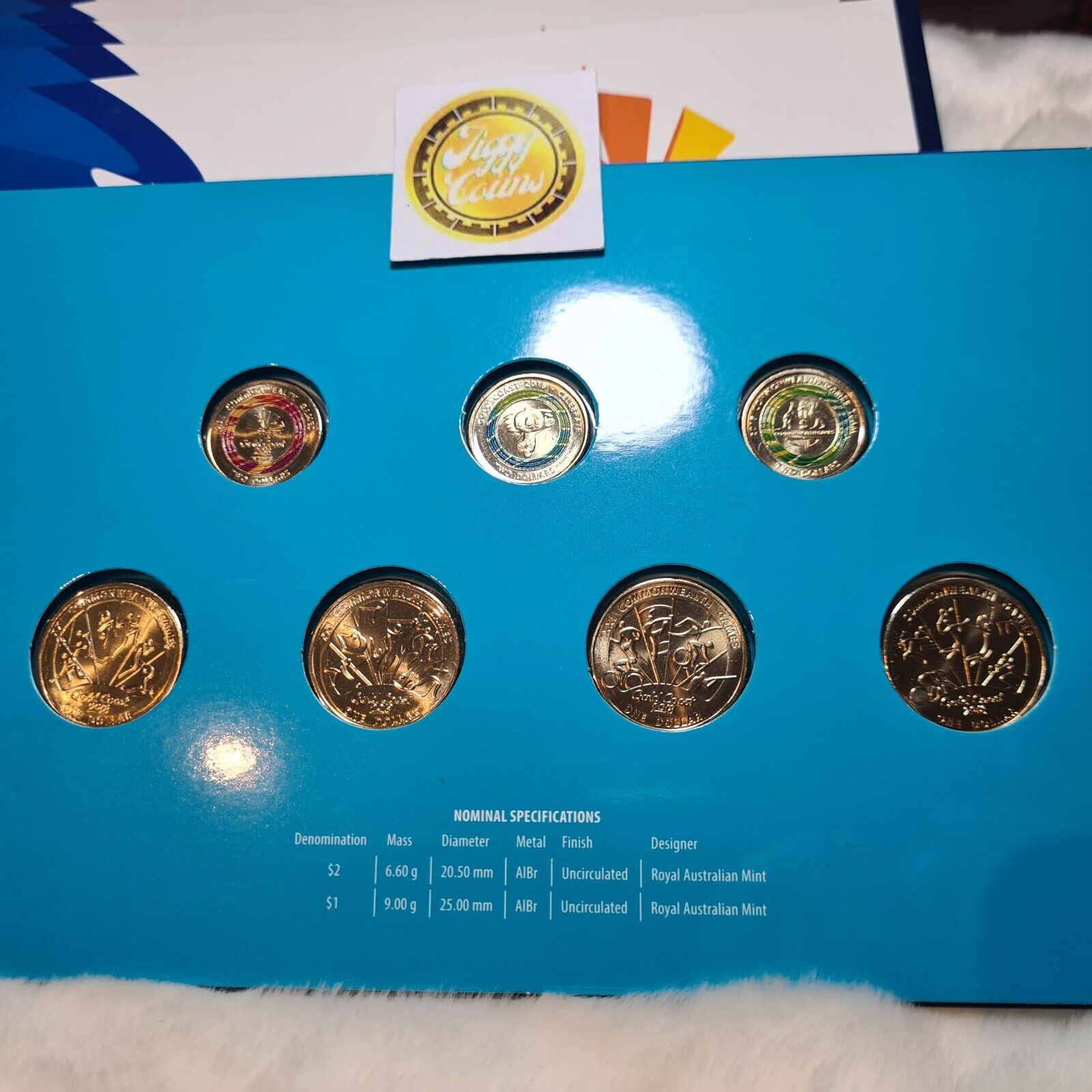 2018 Commonwealth Games 7 Coin set folder UNC from Mint 3 x $2 4 x $1 dollar New