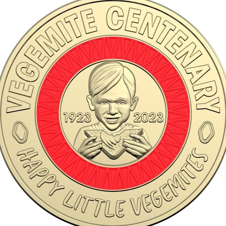 2023 $2 Vegemite Red Happy little Australian Coloured two dollar Coin Queen CIRC